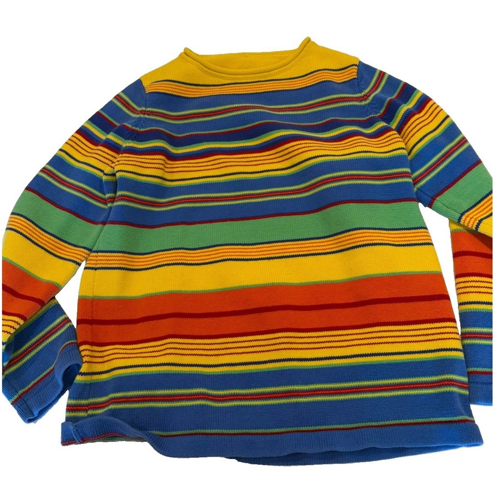 Lauren Ralph Lauren Colorful Striped Sweater Sz XS  100% Cotton Knit No Tag